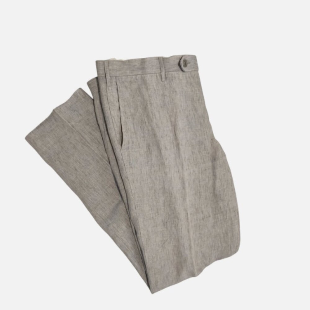 HADLEIGHS Made in Italy Flat Front Gray Pants SILK LINE Mens 36x29 COIN POCKET